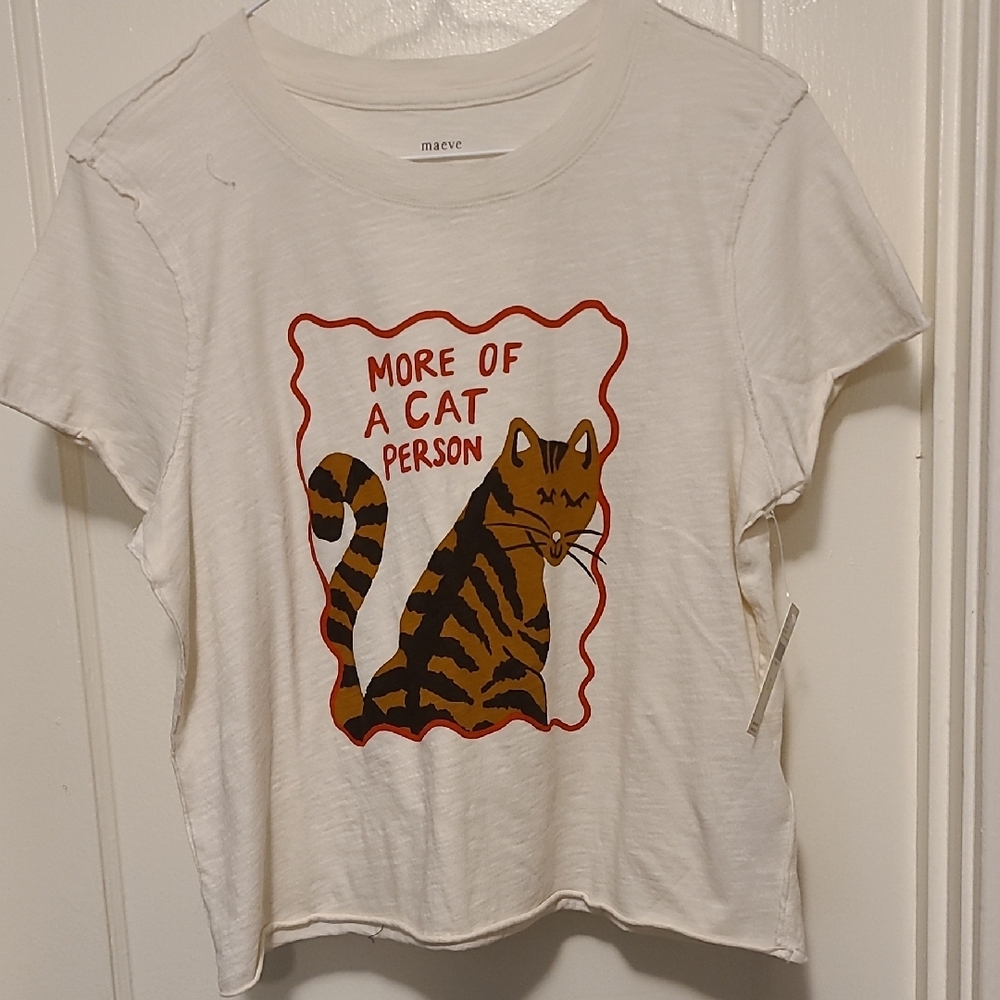 Maeve White Cat Graphic Tee